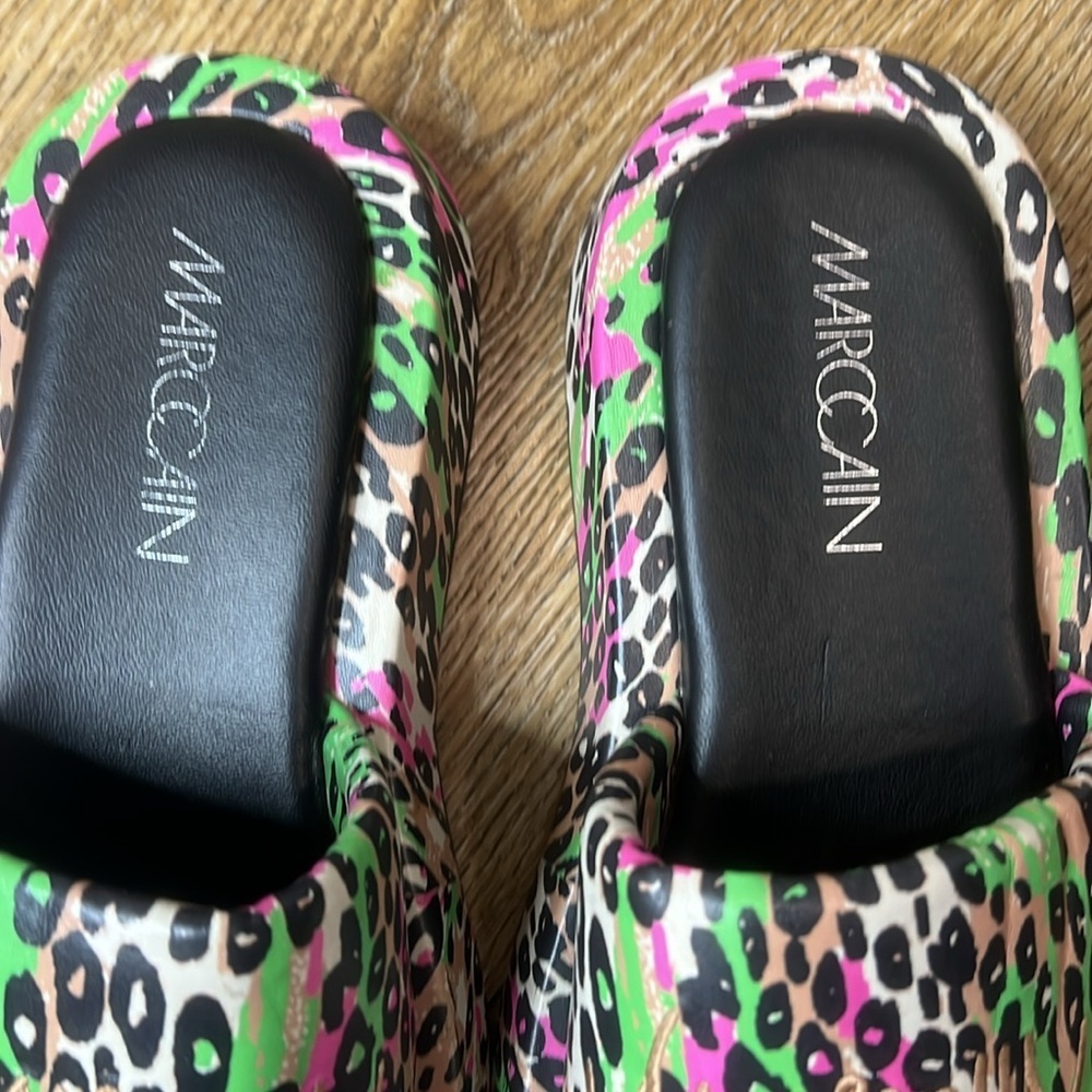 Marc Cain Animal Print Slides Size 38/7.5US - image 3